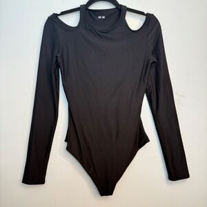 ALIX NYC Turtleneck Cold Shoulder Bodysuit In Black size L